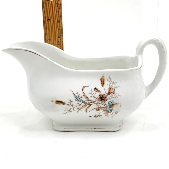 Vintage Maddock & Co Royal Stone China Gravy Boat Burslem England Pink Dianthus - Picture 2 of 11